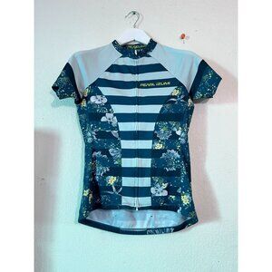 Pearl Izumi Womens Select Short-Sleeve Cycling Jersey Large Blue Floral Striped